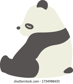 Panda de dibujos animados, panel de ilustraciones vectoriales sobre fondo blanco. Dibujo para niños