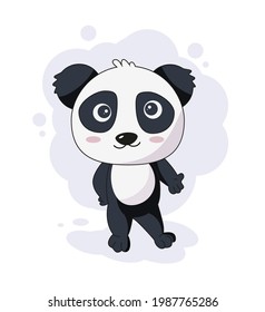 ilustración vectorial de panda de dibujos animados bonitos 