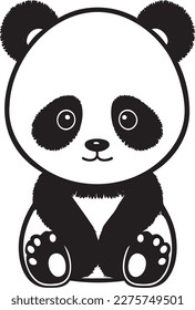 Un lindo panda de dibujos animados, ilustración vectorial. 