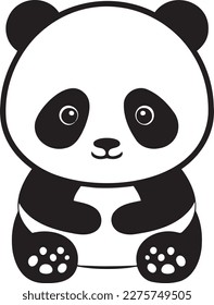 A cute cartoon panda, vector illustration. 