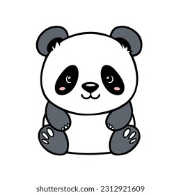 Cute cartoon panda vector illustration.