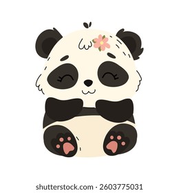 cute cartoon panda vector illustration of panda. Vector illustration