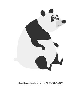 Cute cartoon panda vector illustration