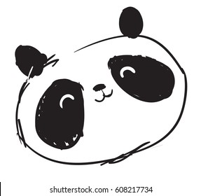 Cute cartoon panda vector illustration