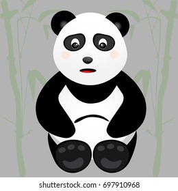 Cute cartoon panda vector illustration