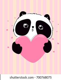 Cute cartoon panda vector illustration
