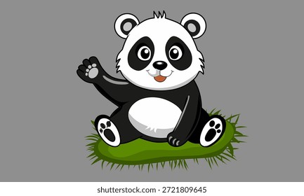 Un panda lindo de la historieta que agita