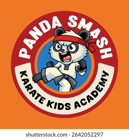 Cute cartoon pandas in martial arts poses wearing karate uniforms and headbands. Fun and dynamic illustration perfect for kids, sports, and character design themes