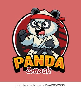 Cute cartoon pandas in martial arts poses wearing karate uniforms and headbands. Fun and dynamic illustration perfect for kids, sports, and character design themes