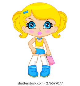 Cute cartoon paper doll