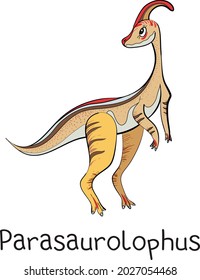 cute cartoon parasaurolof. dinosaur vector graphics.