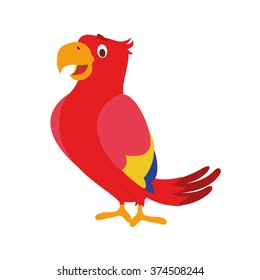 Cute cartoon parrot vector illustration