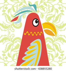 Cute cartoon parrot. Vector illustration.
