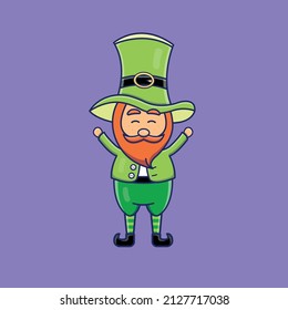 Cute cartoon Patrick in vector illustration. Isolated character vector. Flat cartoon style