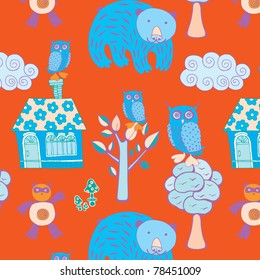 Cute cartoon pattern with animals