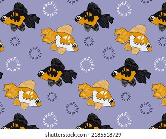 Cute Cartoon Muster mit leuchtenden Teleskopfischen.