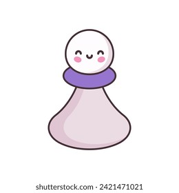 Cute cartoon Pawn chess piece vector illustration