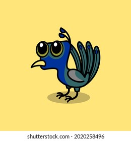 cute cartoon peacock .vector illustration for children's book or mascot logo