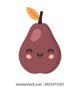 Ilustración de vectores de frutas de pera de dibujos animados