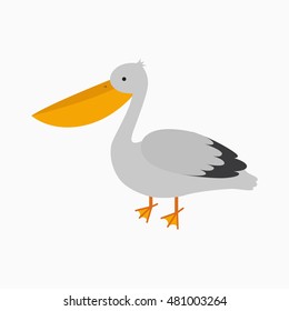 Cute cartoon Pelican.