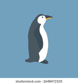 Pinguim de desenhos animados bonito. Ártico, animal Polar. Ícone de imagem de criação. Ilustração de vetor.
