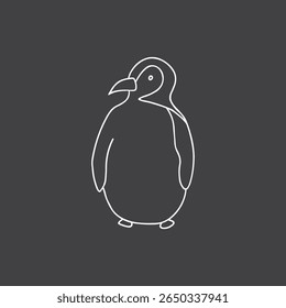 Cute Cartoon Penguin. Arctic, Polar animal. Creature image outline doodle icon. Vector Illustration.