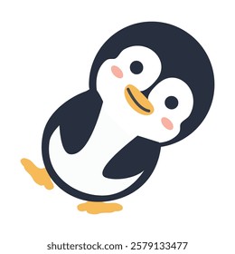 Cute Cartoon Penguin Character Illustration flat