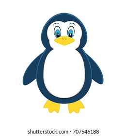 Cute cartoon penguin. Exotic animal. Vector illustration.Arctic animals
