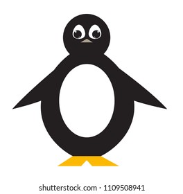 Cute cartoon penguin in flat style. Vector illustration