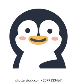 Cute cartoon penguin head animal banner cartoon