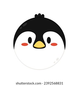 Cute cartoon penguin. penguin head vector.