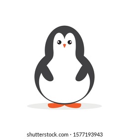 Cute cartoon penguin for Merry Christmas and New Year’s celebration vector illustration.