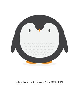Cute cartoon penguin for Merry Christmas and New Year’s celebration vector illustration.