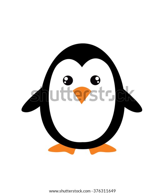 Pingüino de caricatura con fondo blanco