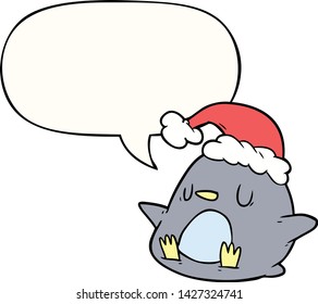 cute cartoon penguin with speech bubble