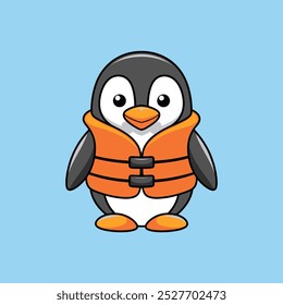 A cute cartoon penguin vector icon 
