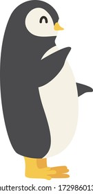 Cute Cartoon penguin, Vector illustration penguin on a white background. Drawing for children