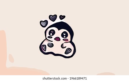 Cute Cartoon penguin . Vector illustration