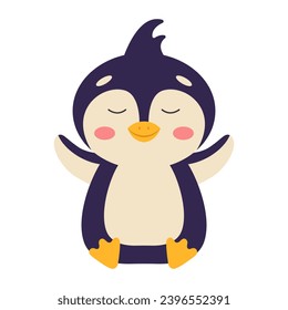 Pingüino de dibujos animados. Ilustración vectorial.