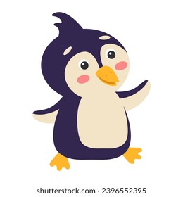 Cute cartoon penguin. Vector illustration.