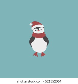 Cute cartoon penguin. vector illustration