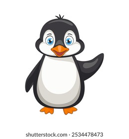 Netter Cartoon Pinguin, wildes Tier Baby Pinguin, wilde Natur kleiner Pinguin.