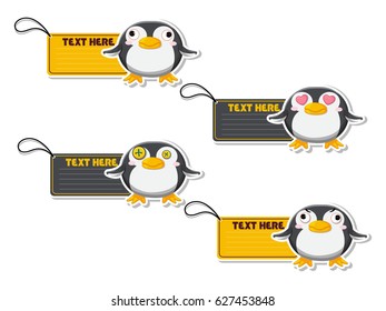 Cute cartoon Penguins vector your text here