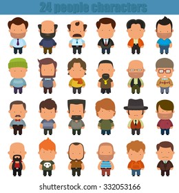 cute cartoon people characters. vector illustration.