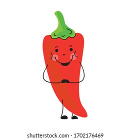 Cute cartoon pepper. Vector illustration