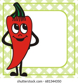 Cute cartoon pepper. Vector illustration.