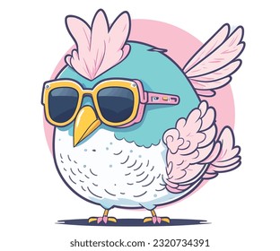 Cute cartoon pet birds illustration set. Cockatiel, parakeet, canary, lovebird. Small parrots isolated vector clip art.