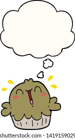 cute cartoon pie with thought bubble