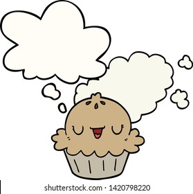 cute cartoon pie with thought bubble