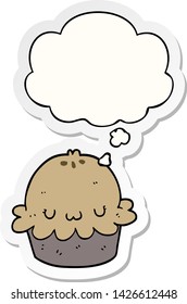cute cartoon pie with thought bubble as a printed sticker